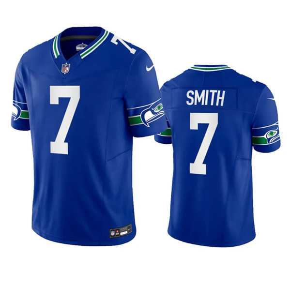 Men%27s Seattle Seahawks #7 Geno Smith Royal 2023 F.U.S.E. Vapor Limited Throwback Stitched Jersey->seattle seahawks->NFL Jersey